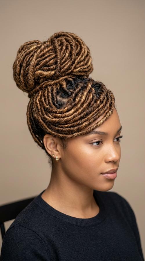 Pinned Bangs with High Bun