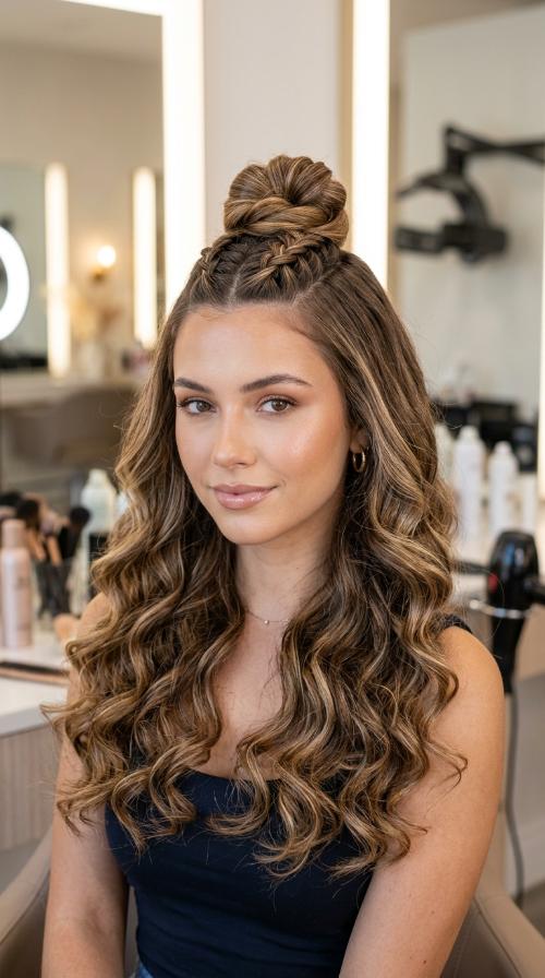 Polished Half-Up Top Knot