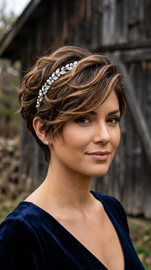Polished Pixie with Crystal Headband
