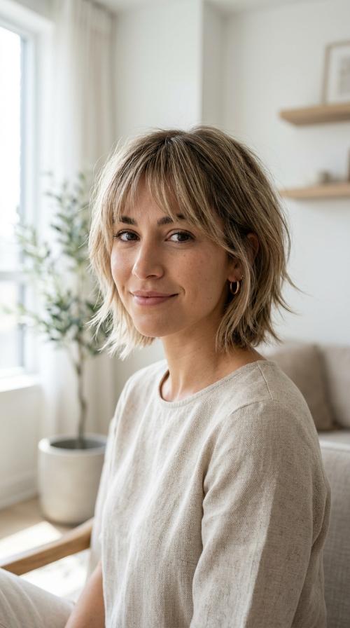 Razored Bob with Bangs