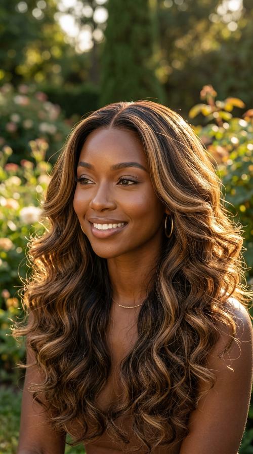 Relaxed Hair Sleek Middle Part