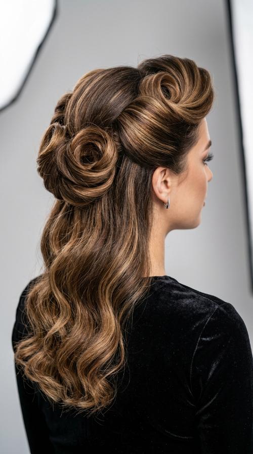 Retro Victory Rolls Inspired Updo