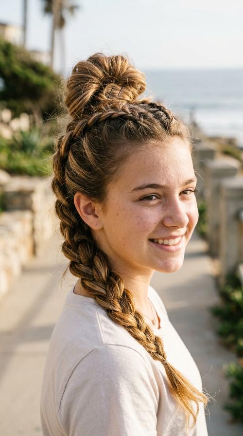 Reverse Dutch Top Knot