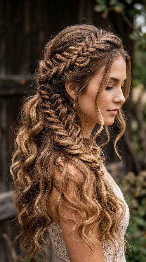 Romantic Boho Fishtail Braid