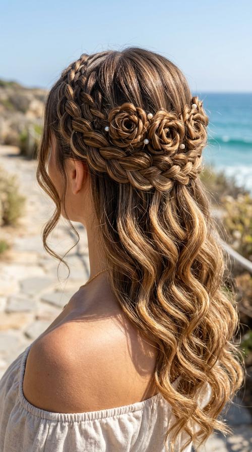 Romantic Rose Bud Braids