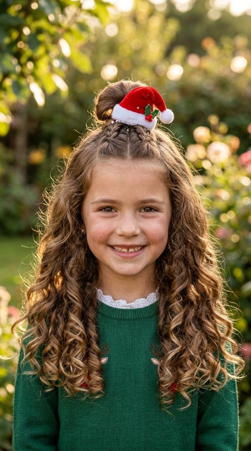 Santa Hat Mini Top-Knot