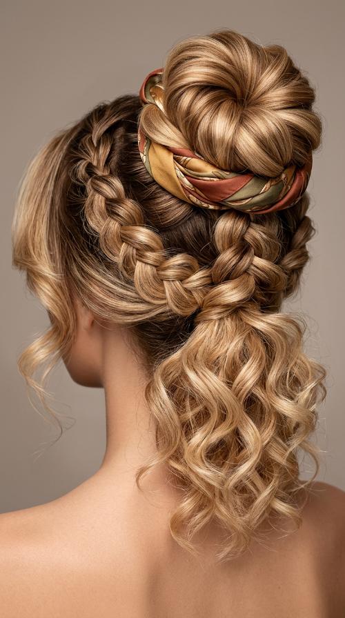 Scarf-Wrapped Bun