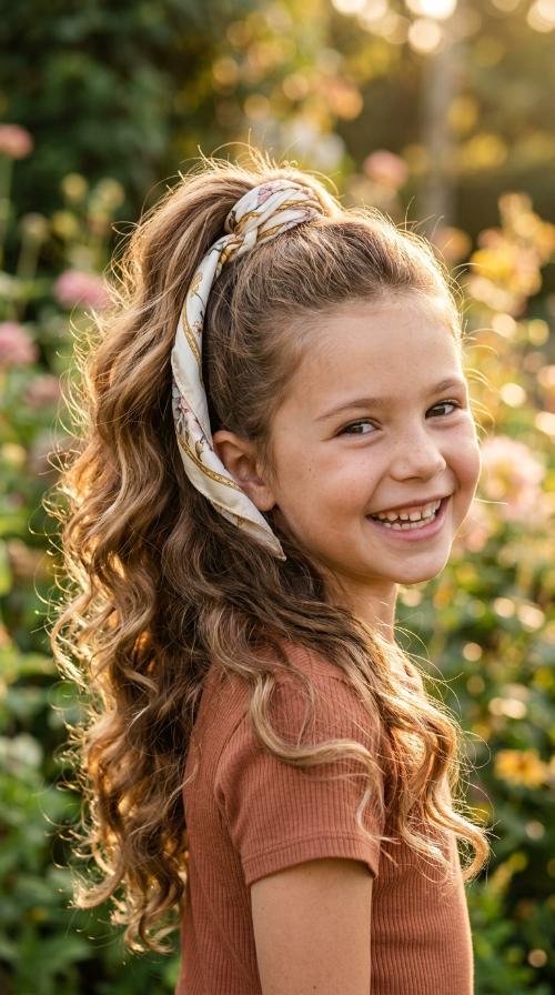 Scarf Wrapped High Pony