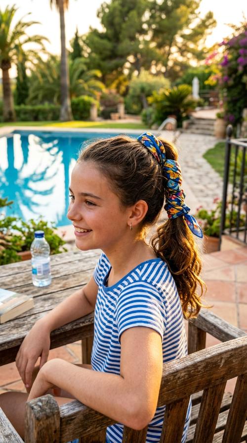 Scarf Wrapped Ponytail