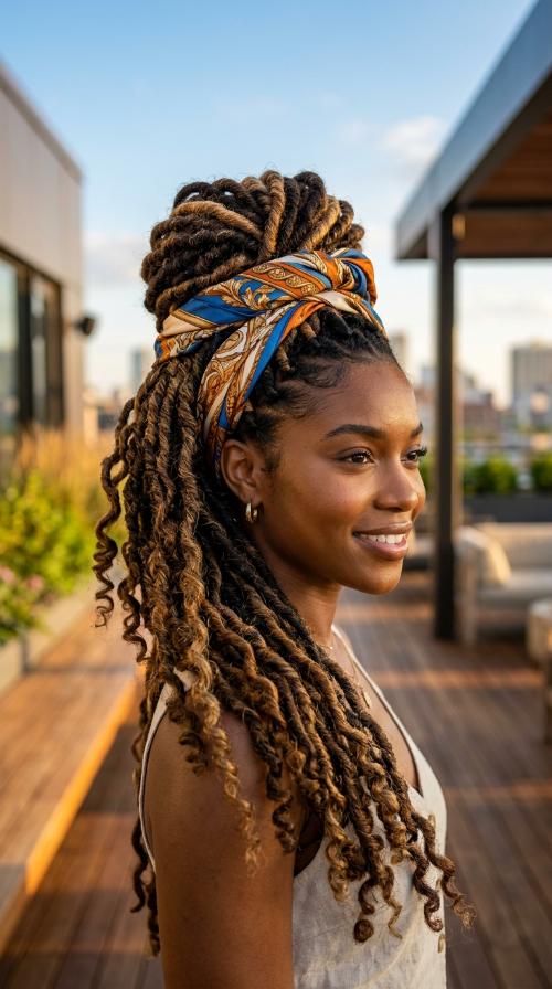 Scarf-Wrapped Updo