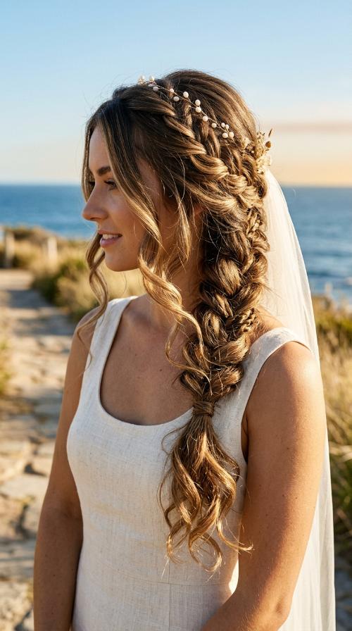 Scoop Neck with a Messy Boho Braid