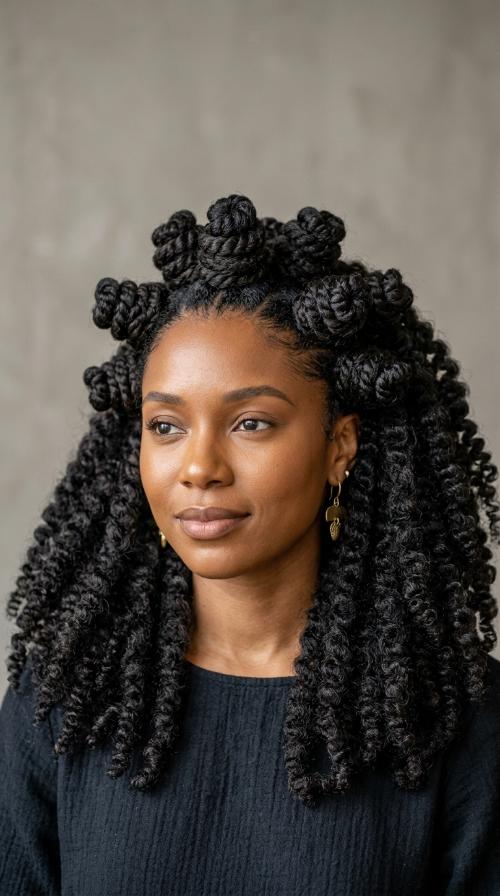 Sculptural Bantu Knots