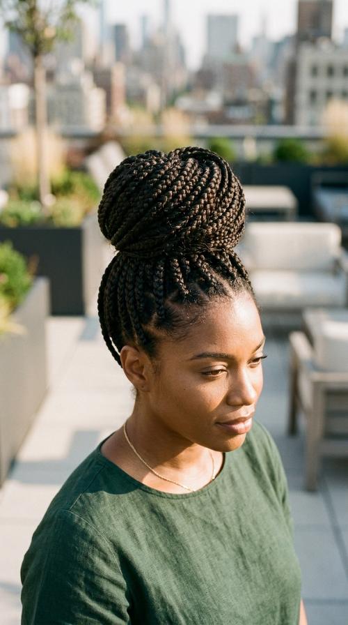 Secure Box Braid Bun