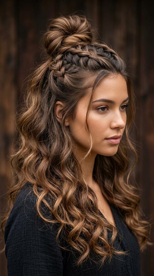 Secured Half-Up Top Knot