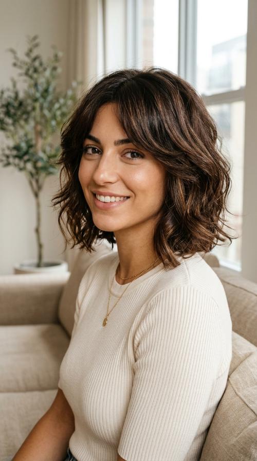 Shaggy Layered Italian Bob
