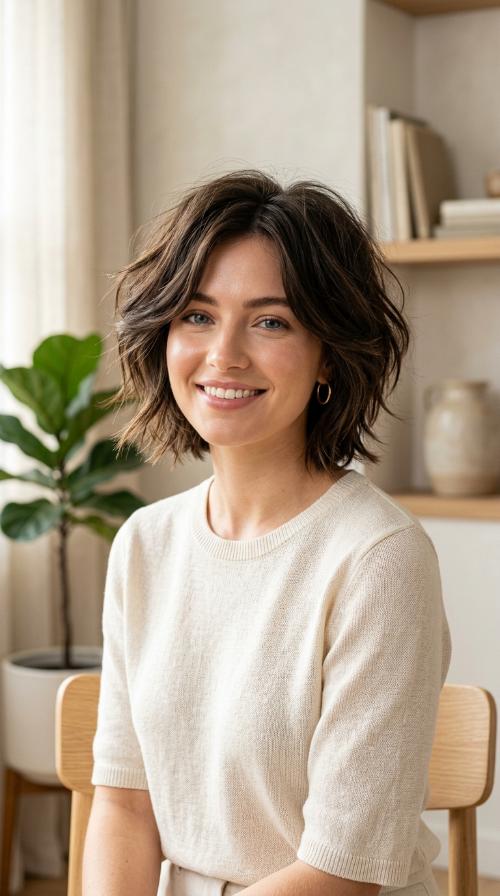Shaggy Stacked Bob