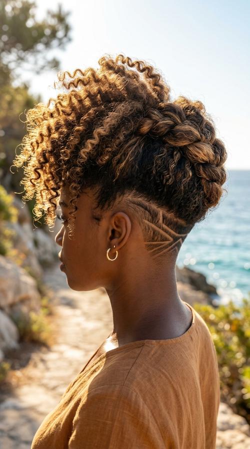 Shaved Designs on Tapered Sides