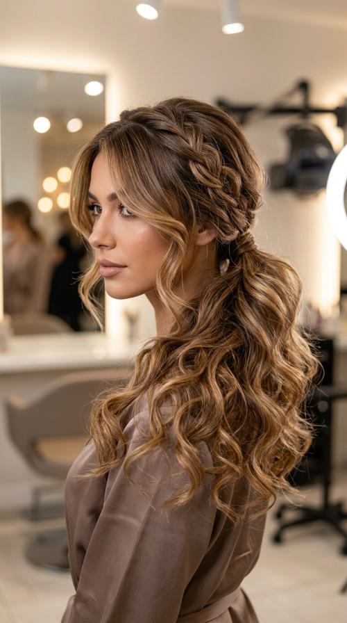 Shimmering Low Ponytail