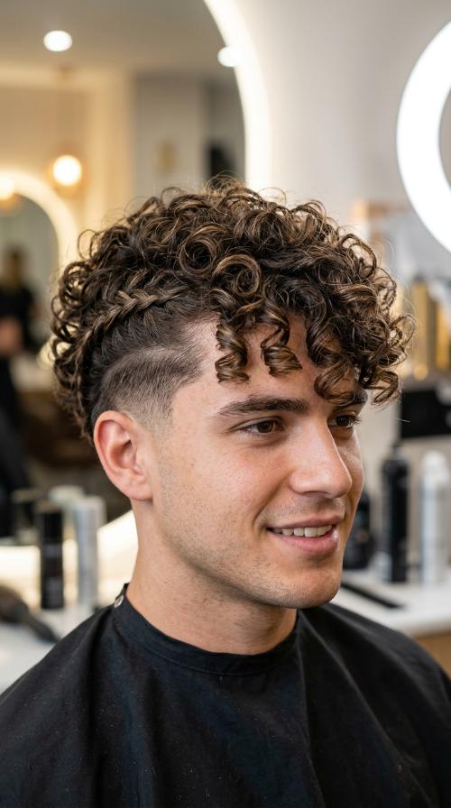 Short Taper Fade with Type 3A Curls