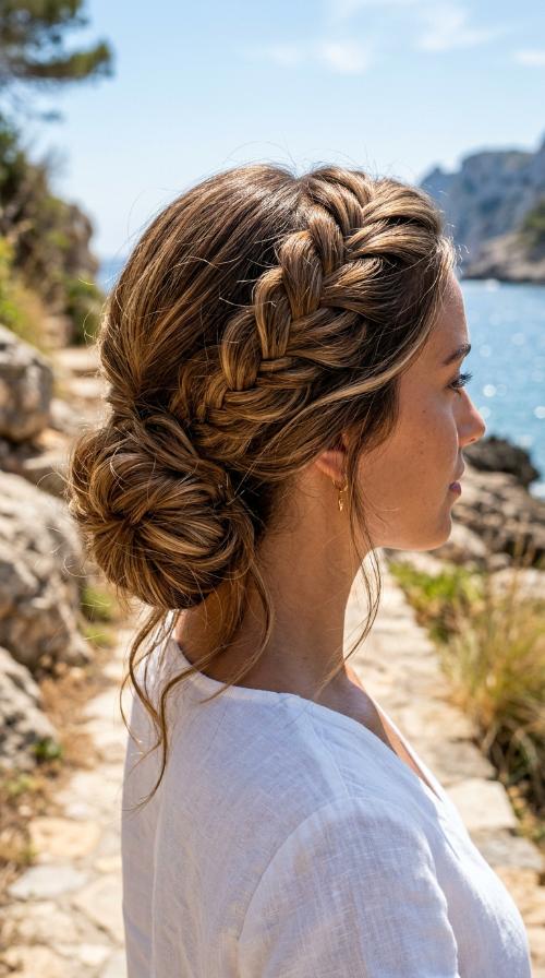 Side Braid Chignon