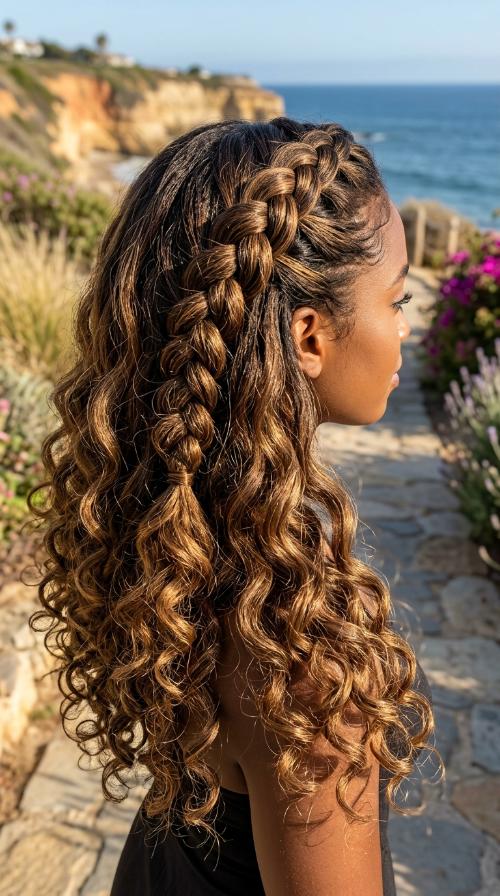 Side Braid with Curls