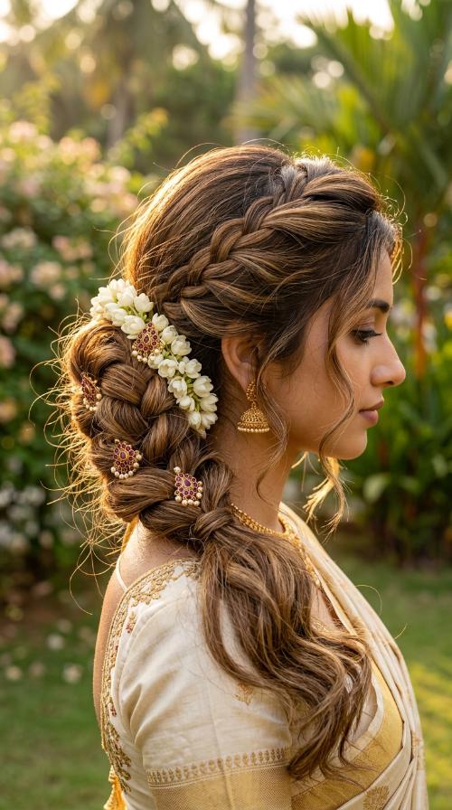 Side Bun with Kemp Stone Pins