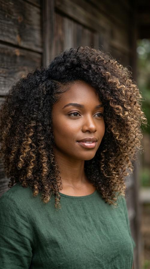 Side Part Afro