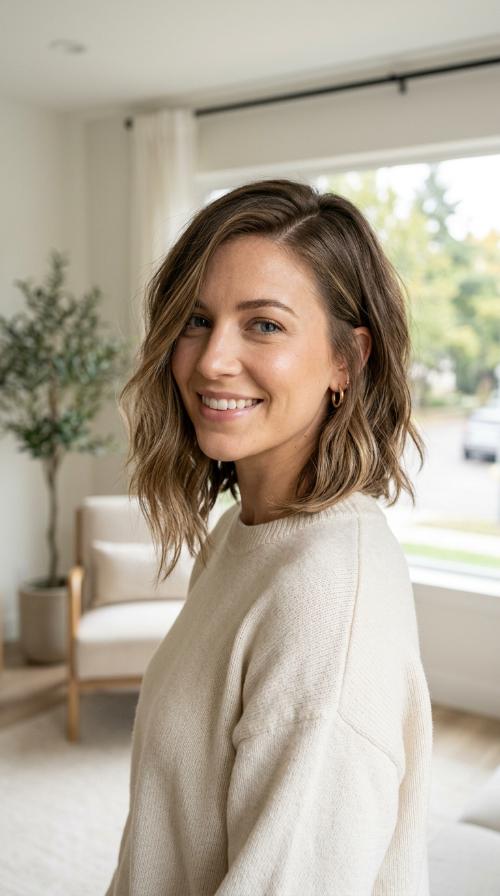 Side-Parted Asymmetrical Lob