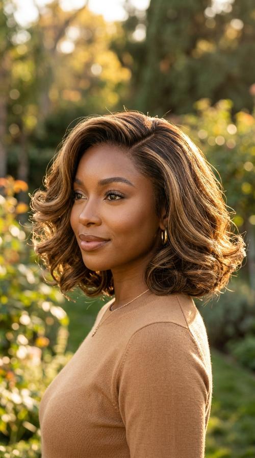 Side-Parted Sew-In Bob