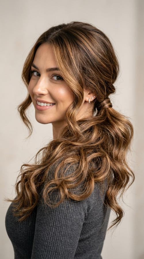 Side Ponytail with Flare