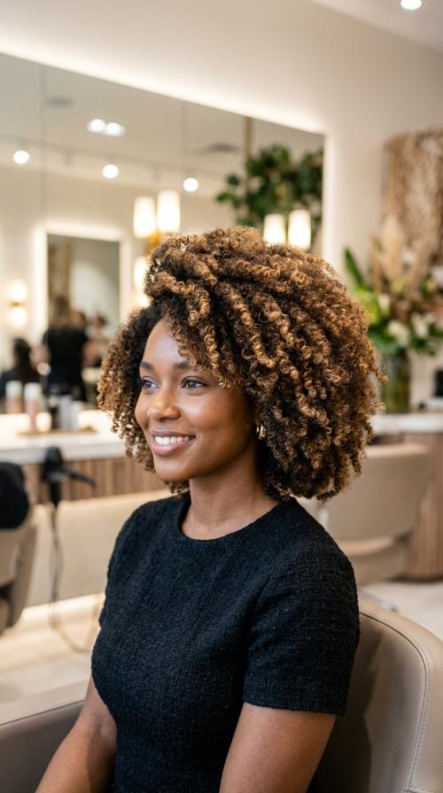 Side-Swept Afro