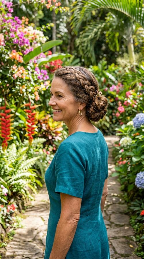 Side-Swept Braided Bun