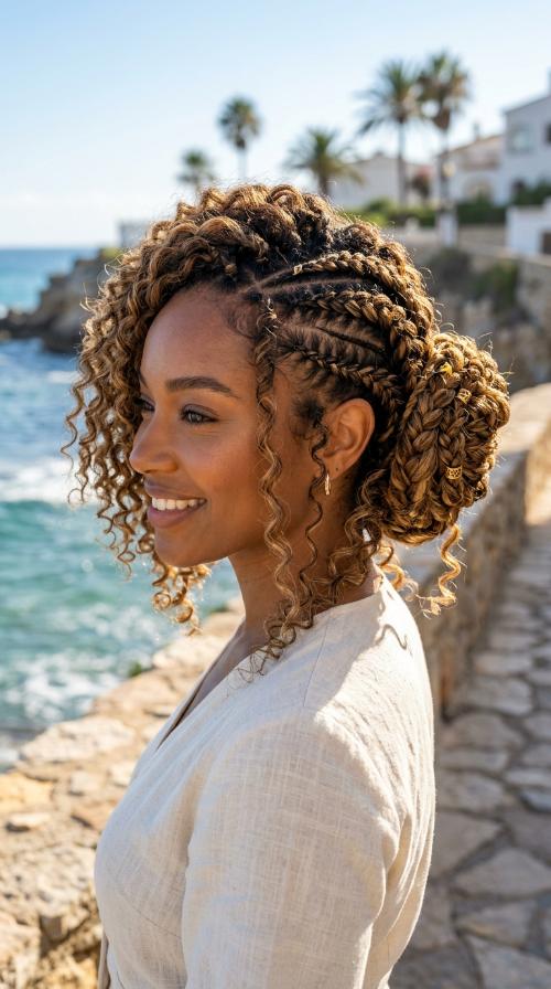Side-Swept Braided Bun