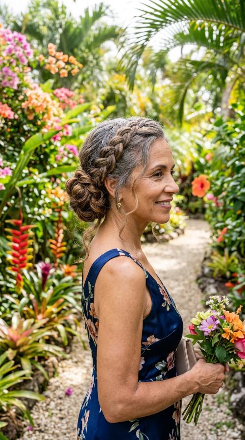 Side-Swept Braided Updo