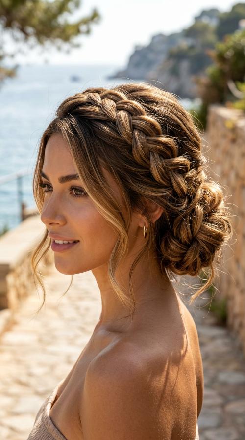 Side-Swept Braided Updo