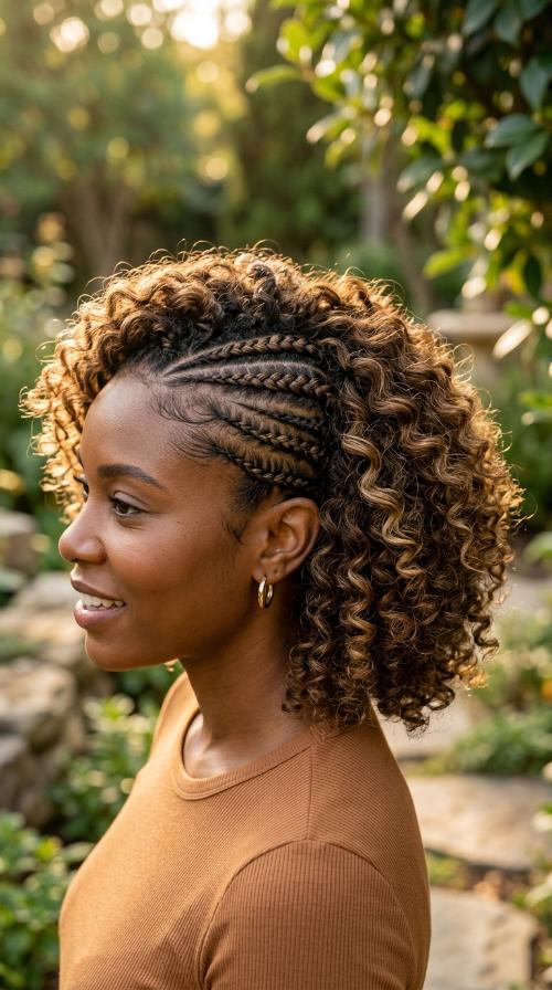 Side-Swept Cornrows