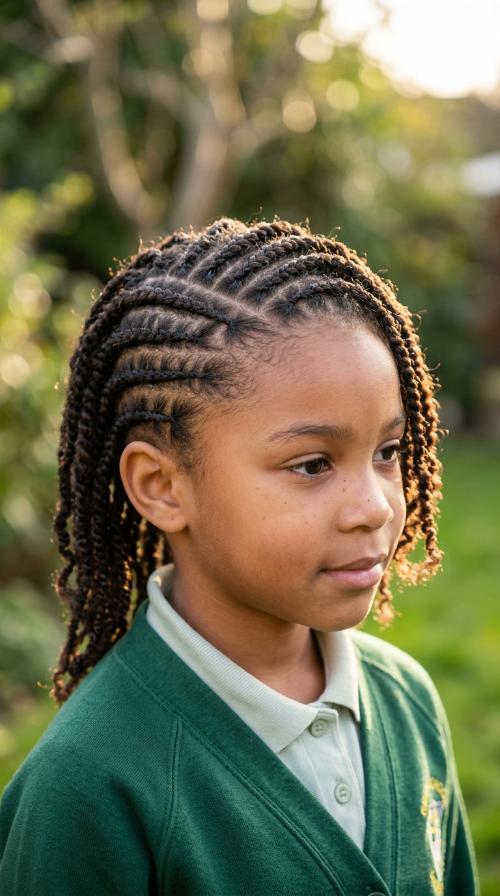 Side-Swept Cornrows