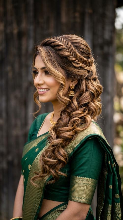 Side Swept Curls for Mermaid Drape