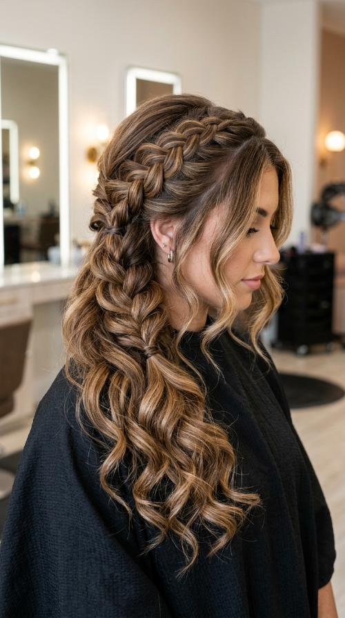 Side-Swept Double Tie Braid