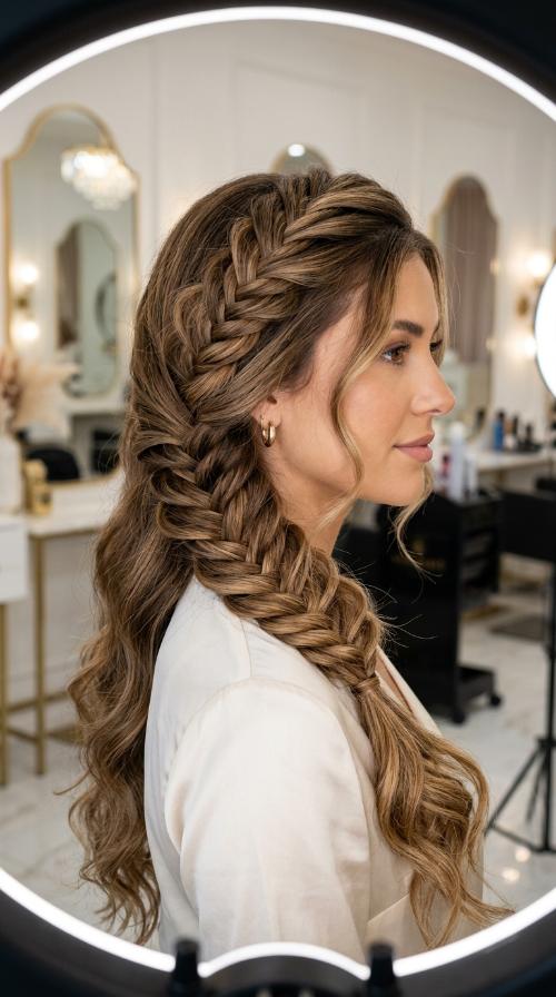 Side-Swept Fishtail Braid
