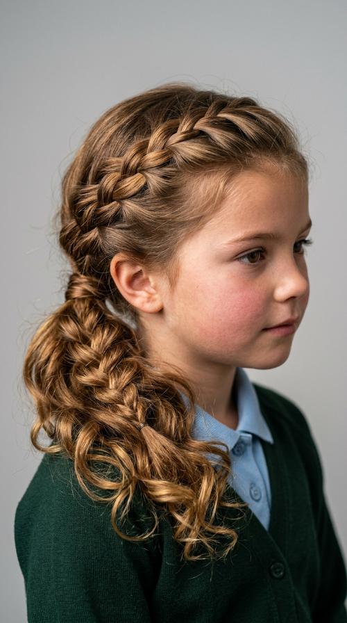 Side Swept French Braid