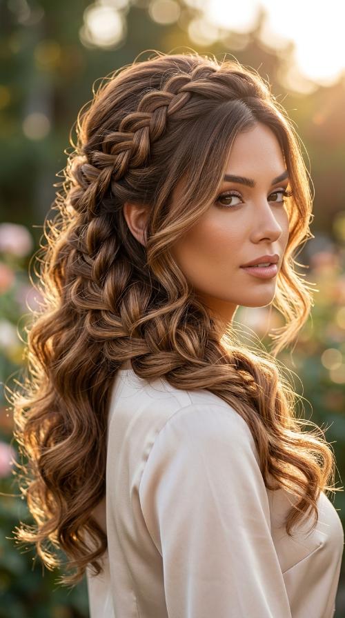 Side-Swept Hollywood Glam