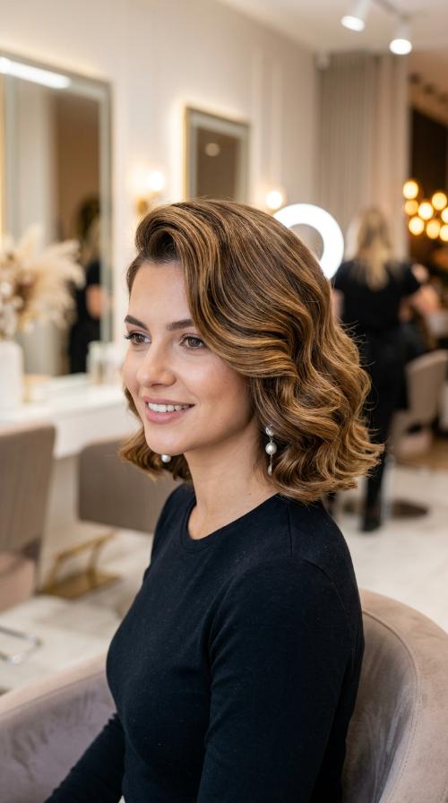 Side-Swept Hollywood Waves