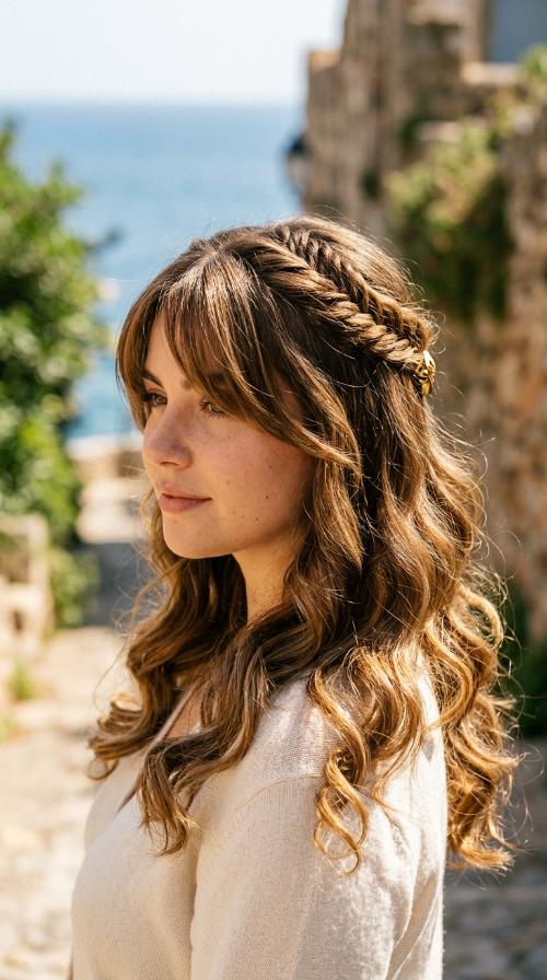 Side-Swept Long Bangs