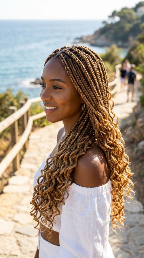 Side-Swept Long Braids