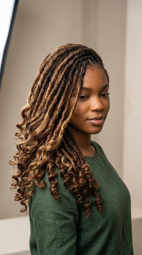 Side-Swept Mature Locs