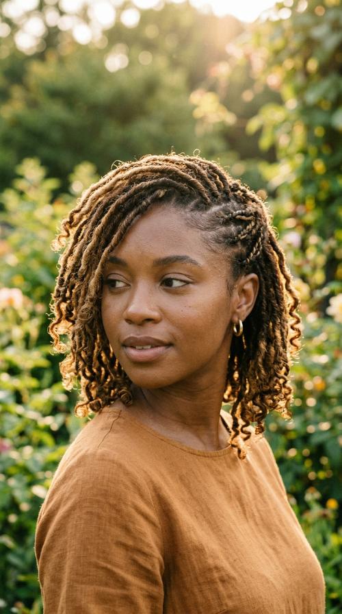 Side-Swept Short Starter Locs