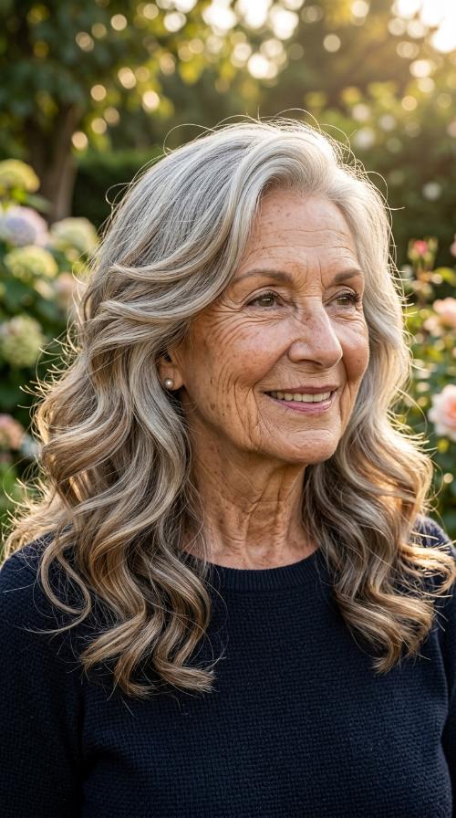 Side-Swept Silver Waves