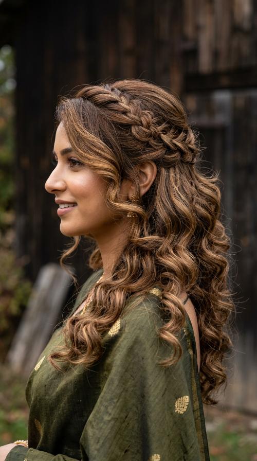 Side-Swept Soft Curls
