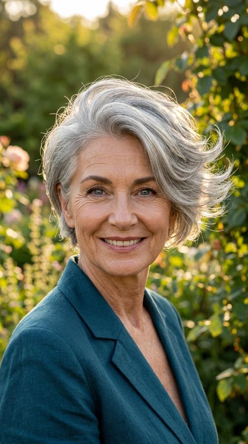 Side-Swept Voluminous Pixie